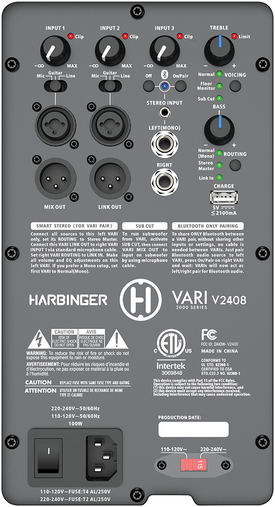 Harbinger V2408 8" Powered Speaker Back
