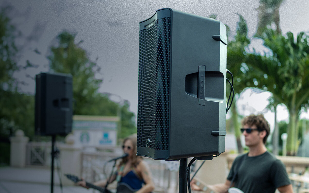 Harbinger Vari Live 3400 Series set up at outdoor concert